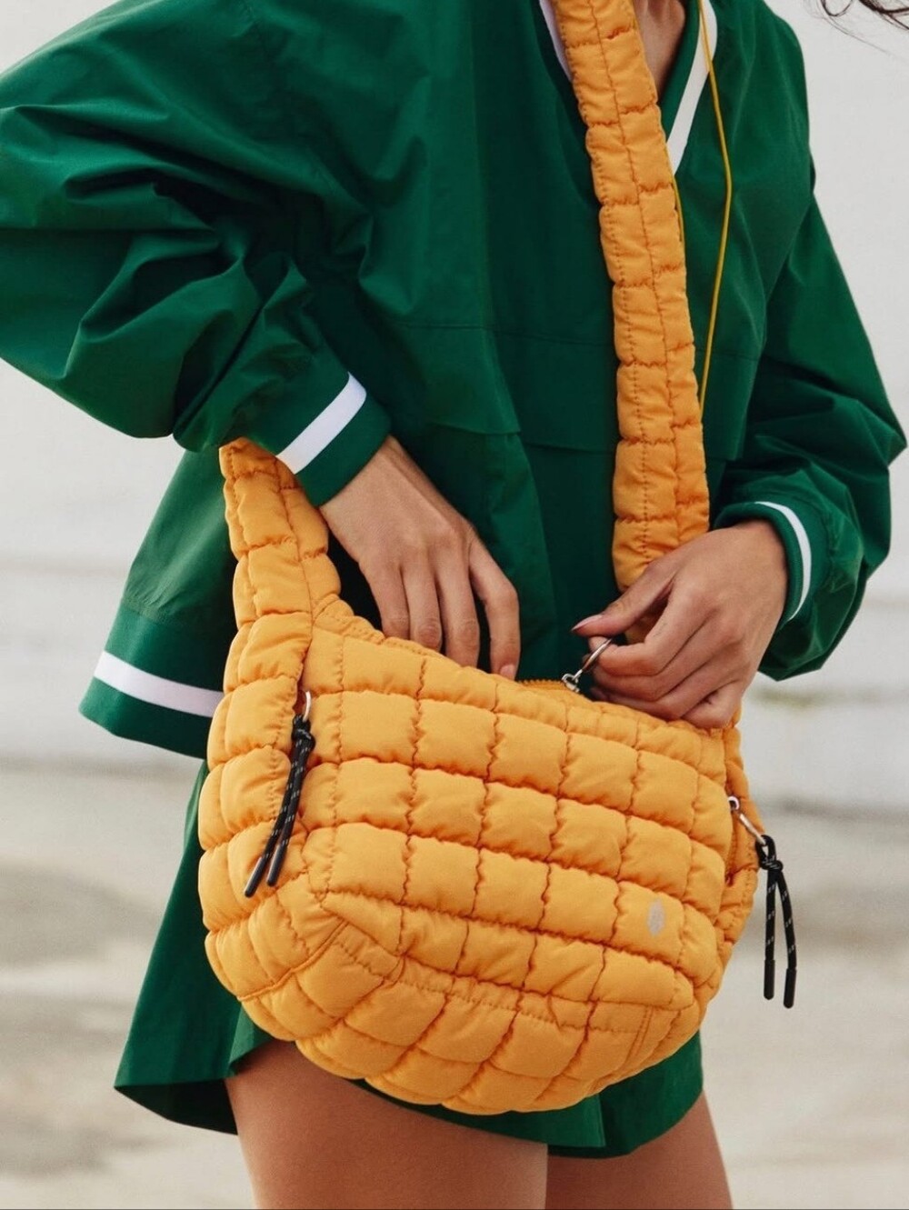 FP Movement Quilted Mini Carryall Sling Bag | Orange Patall
